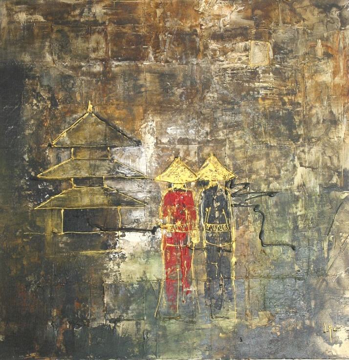 Couple Balinais (40x40) (Réservé)