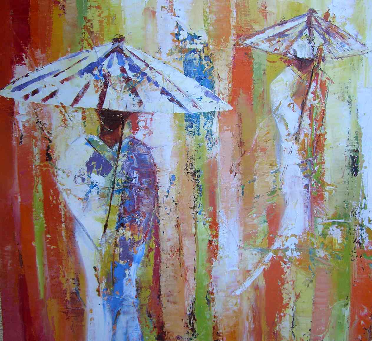 Une Femme, une Ombrelle... (70x70) (Réservé)